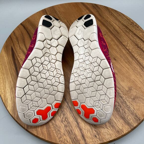 Nike Free 4.0 Flyknit Shoes Womens Size 9.5 Fire Red Running Comfort Walking Gym - Picture 7 of 8